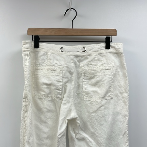 Banana Republic Linen Martin Surplus Mid-Rise Wide Leg Pant Boho Beachy White - Picture 5 of 7